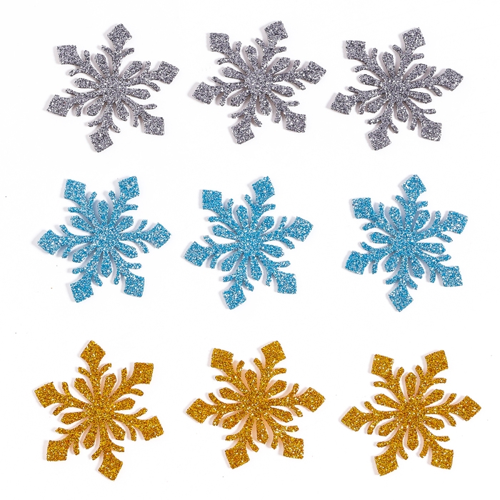 Новый год! Декор &laquo;Снежинки&raquo;, набор 9 шт., цвет МИКС