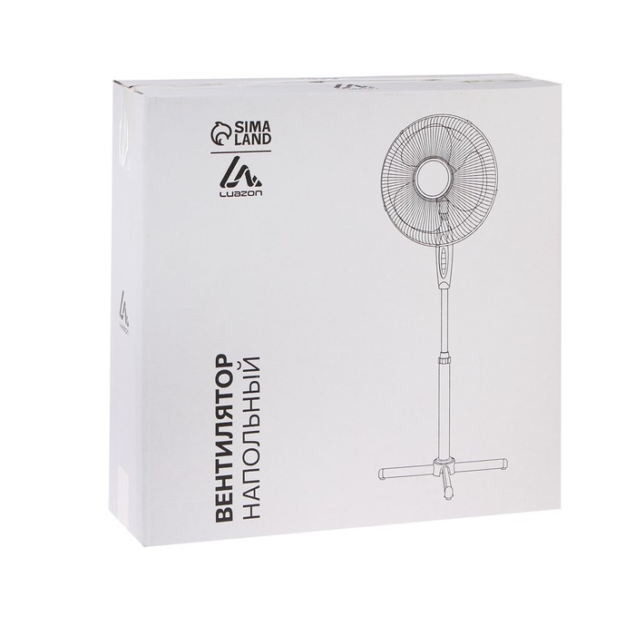 Вентилятор Luazon LOF-01, напольный, 45 Вт, 3 режима, бело-синий Вентилятор Luazon LOF-01, напольный, 45 Вт, 3 режима, бело-синий