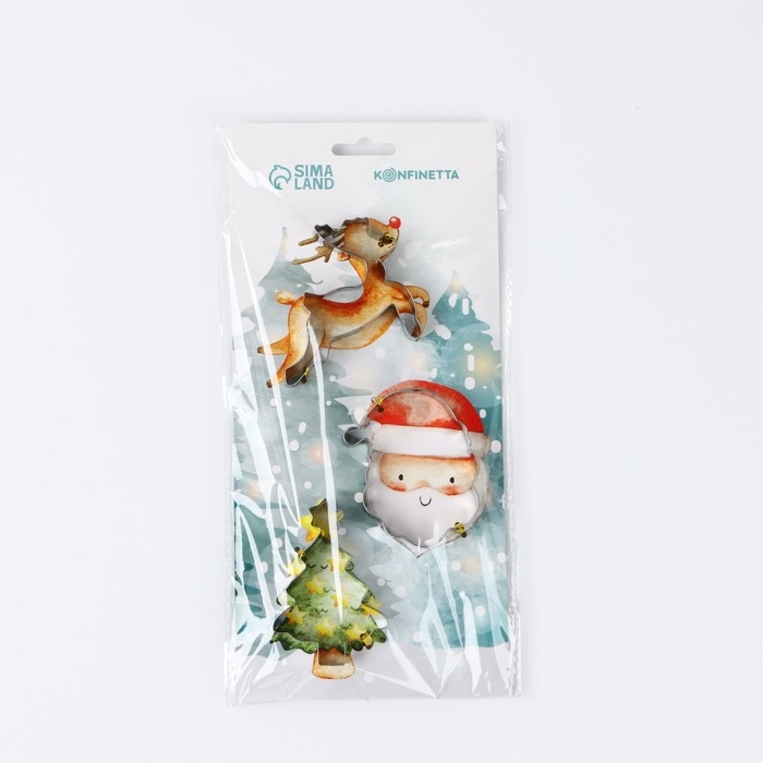 Новый год. Набор форм для печенья &laquo;Волшебство&raquo;, 3 шт