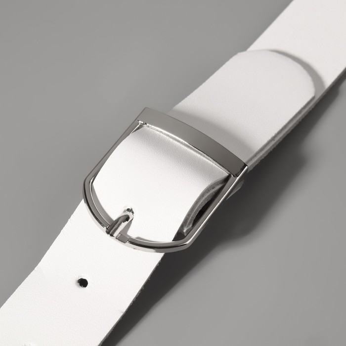 Ручка для сумки из натуральной кожи, регулируемая, с карабинами, 60 &plusmn; 2 см &times; 2,5 см, цвет белый/серебряный