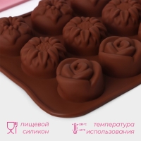 Набор форм для конфет и шоколада Доляна «Сердечки. Звездочки. Цветы», 3 шт, силикон Набор форм для конфет и шоколада Доляна «Сердечки. Звездочки. Цветы», 3 шт, силикон