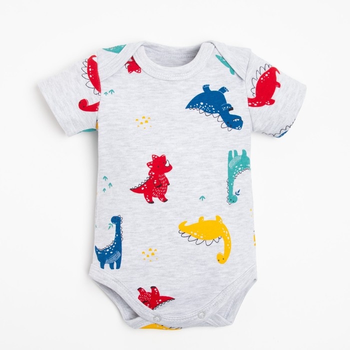 Боди в набивку Крошка Я Боди в набивку Крошка Я "Dino", рост 86-92 см, цвет серый