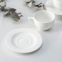 Набор фарфоровый чайный Wilmax &laquo;Юлия Высоцкая&raquo;, на 6 персон, 12 предметов: 6 чашек 240 мл, 6 блюдец, цвет белый