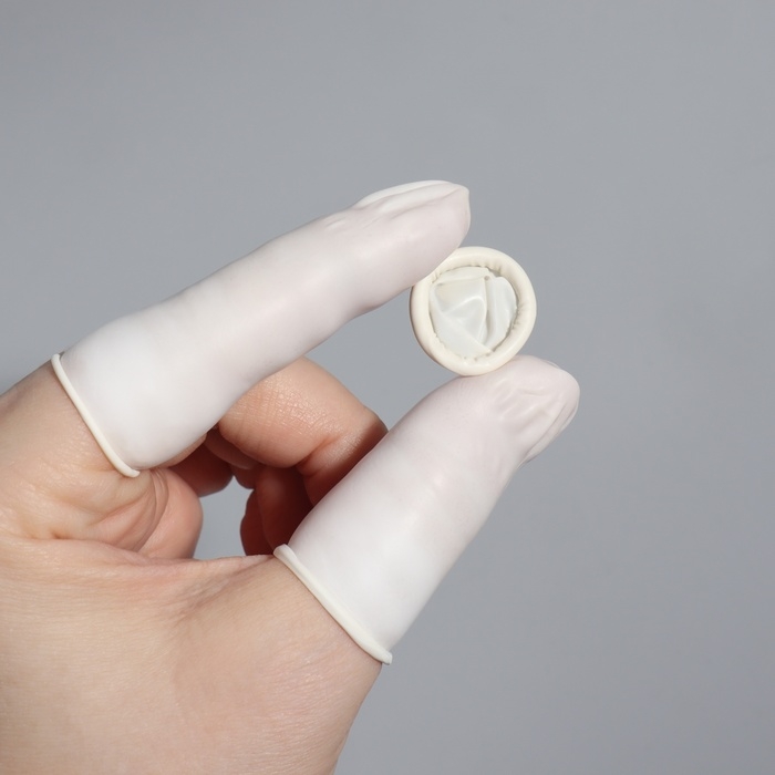 Набор напальчников, латексные, 100 шт, d - 2,6 &times; 6,8 см, цвет белый