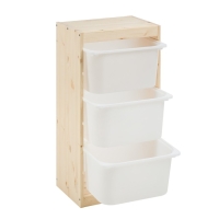 Стеллаж TROFAST-1, с контейнерами, вертикальный, Массив сосны