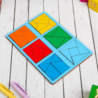 Набор 2 планшета &laquo;Сложи квадрат&raquo;, 3 уровень (мини), цвета МИКС