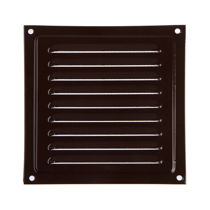 Решетка вентиляционная Решетка вентиляционная "КосмоВент" РМ1515КР, 150 х 150 мм, с сеткой, металл, коричневая