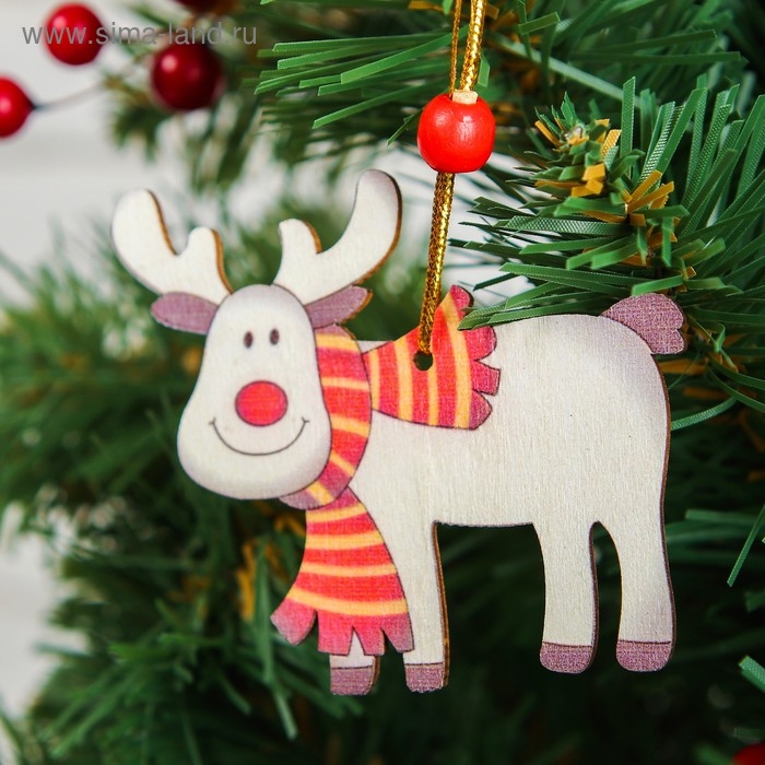 Подвеска новогодняя &laquo;Счастливый олень&raquo;, МИКС