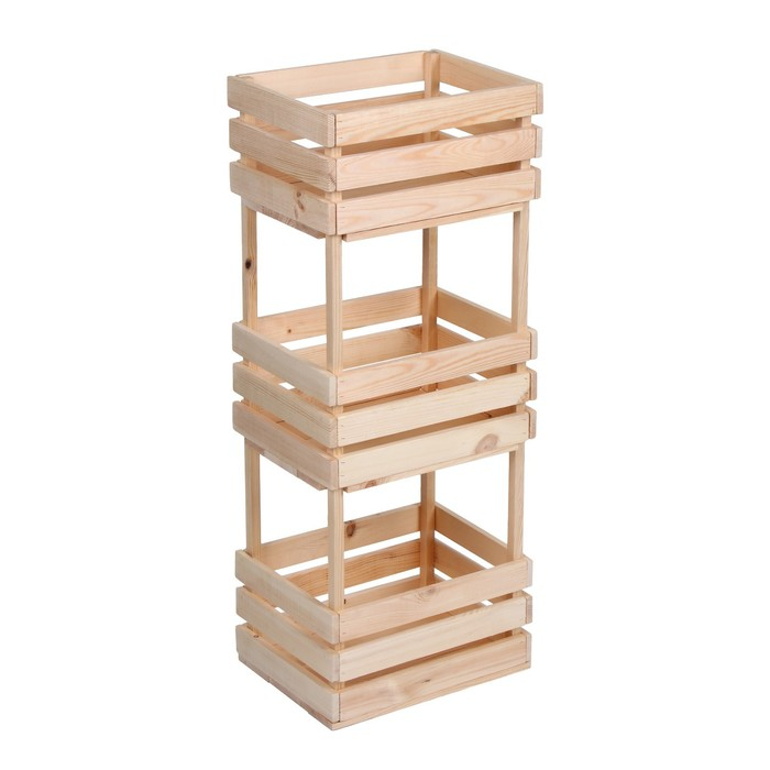 Ящик для овощей, 100 &times; 40 &times; 30 см, деревянный, трехуровневый, Greengo