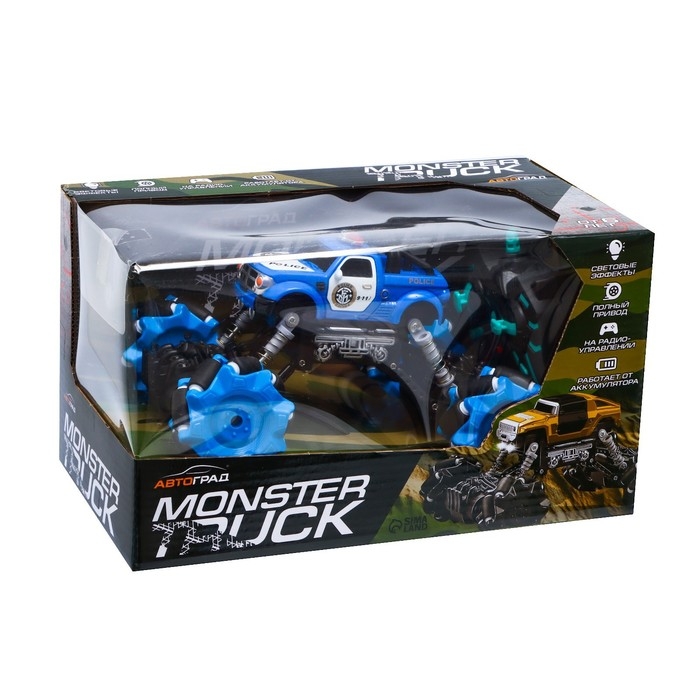 Джип радиоуправляемый &laquo;Полиция&raquo;, 4WD, дрифт, работает от аккумулятора, цвет синий