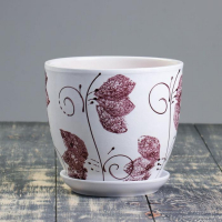 Горшок цветочный Лазурит сиреневый 2,5л с подставкой Горшок цветочный Лазурит сиреневый 2,5л с подставкой