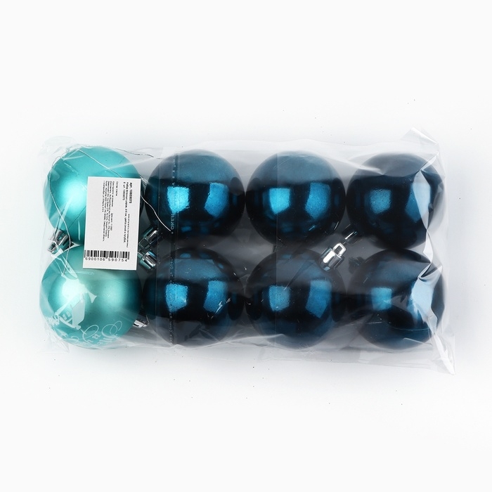 Шары ёлочные новогодние, на Новый год, d=6 см, 8 шт., цвет синий и голубой Шары ёлочные новогодние, на Новый год, d=6 см, 8 шт., цвет синий и голубой