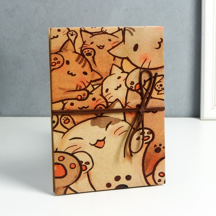 Фотоальбом гармошка 18 складок 34 стороны Фотоальбом гармошка 18 складок 34 стороны "Котики" чёрные листы 21х15 см