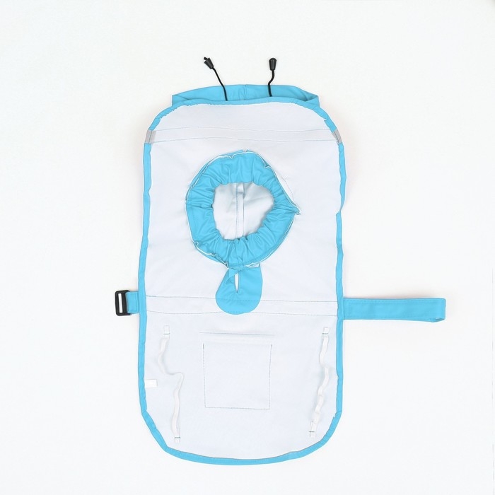 Дождевик для собак, размер XS (ДС 15-20, ОГ 17-22, ОШ 13-17 см), голубой