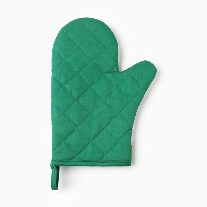 Новый год.Варежка-прихватка "Новогодний лес" 20х28см,саржа, 100% х/л, ватин 250г/м2