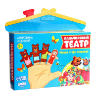 Кукольный театр «Три медведя», набор: 4 персонажа, сценарий Кукольный театр «Три медведя», набор: 4 персонажа, сценарий