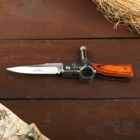 Нож складной полуавтоматический "Ружье", клинок 7 см, с фонариком, Нож складной полуавтоматический "Ружье", клинок 7 см, с фонариком,