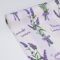 Клеёнка на стол Доляна &laquo;Лаванда&raquo;, на тканевой основе, рулон 20 метров, ширина 137 см, общая толщина 0,22 мм