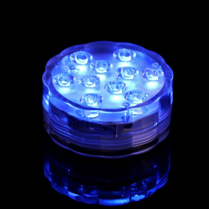Светильник подводный, 10 LED, 3 Вт, IP68, RGB, от батареек 3*ААА (не в компл.) Светильник подводный, 10 LED, 3 Вт, IP68, RGB, от батареек 3*ААА (не в компл.)