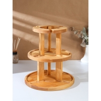 Менажница деревянная Adelica, 3-х ярусная с подставкой для вина, d=30&times;1,8 см, d=26&times;1,8 см, d=20&times;1,8 см, берёза, в подарочной коробке