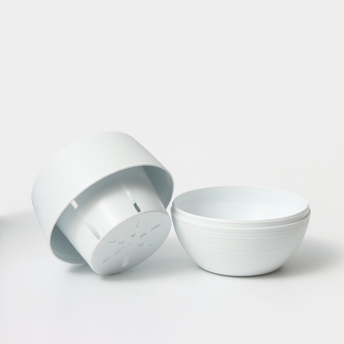 Горшок для цветов с поддоном &laquo;Япония&raquo;, 450 мл, d=12 см, h=10 см, цвет белый