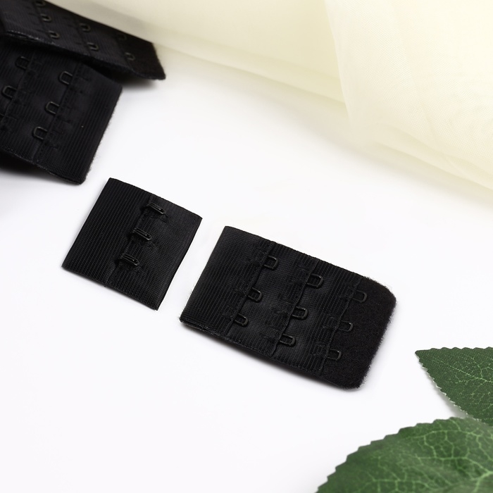 Застёжка для бюстгальтера, 3 ряда 3 крючка, 4,6 &times; 2,7 см, 4,6 &times; 5 см, 10 шт, цвет чёрный