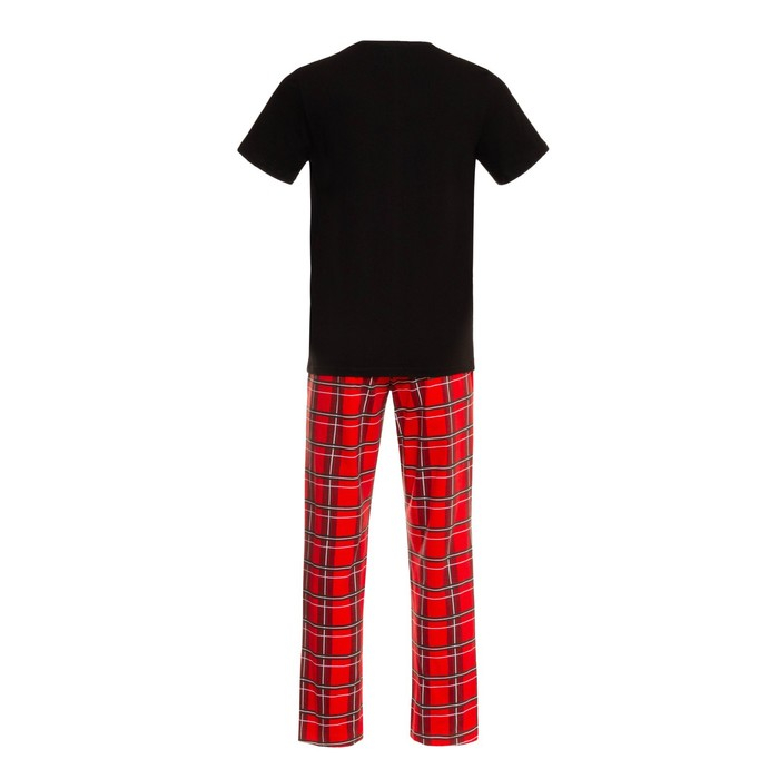 Пижама новогодняя мужская KAFTAN "New year", цвет красный/чёрный, размер 54