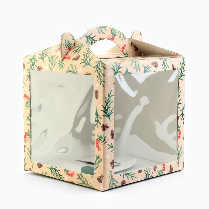 Коробка кондитерская с окном, сундук, &laquo;С Новым годом!&raquo; 20 х 20 х 20 см, Новый год