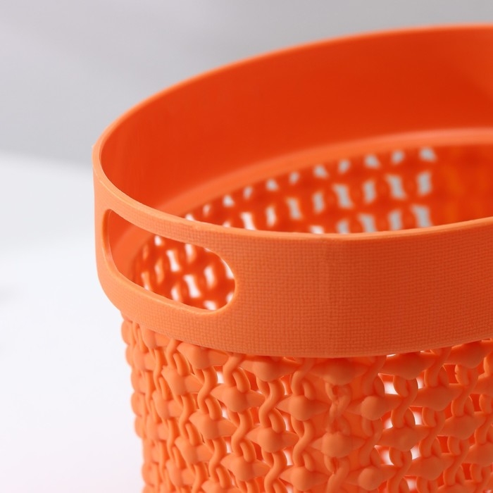 Корзина для мелочей с ручками, пластик, 16,5&times;11&times;12 см, цвет МИКС