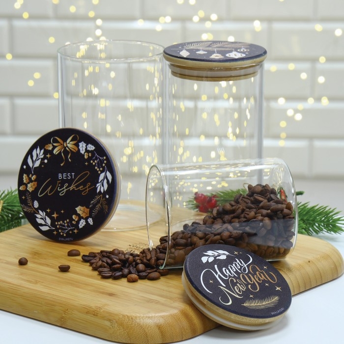 Новый год. Банка для хранения &laquo;Best wishes. Время чудес&raquo;, 950 мл