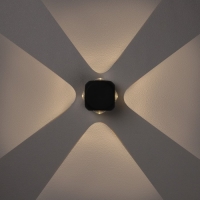 Светильник фасадный &laquo;Кубик&raquo;, FSD-014, 4 Вт, 3000К, 2 луча, IP65, 220 В, металл, черный