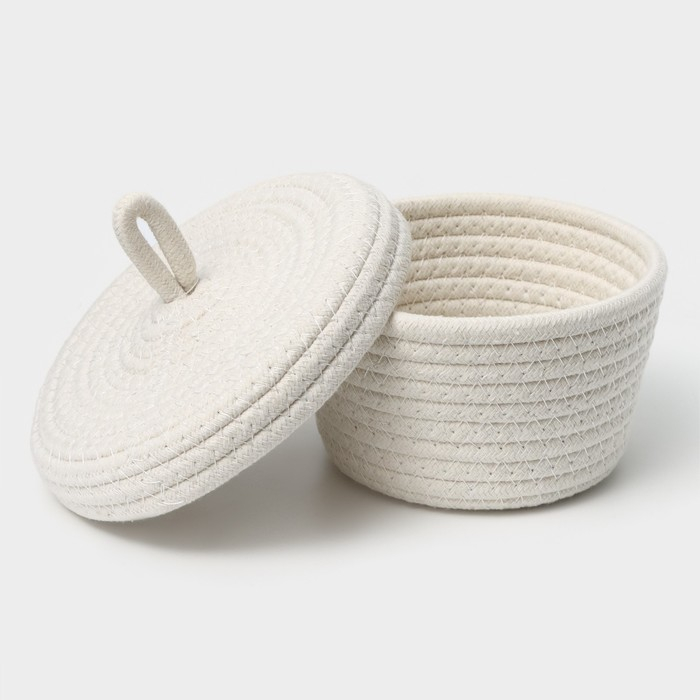 Корзина для хранения плетёная ручной работы LaDо́m &laquo;Бэлл&raquo;, 16&times;16&times;12 см, цвет бежевый