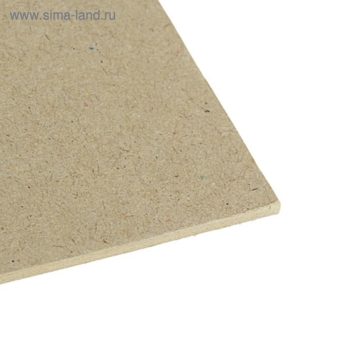 Картон переплётный 2.5 мм, 21 х 30 см, 10 листов, 1500 г/м", серый