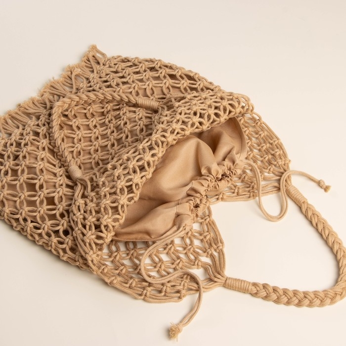 Сумка женская SL Home, ручное плетение, хлопок, длина ручек 15 см, 40&times;32 см