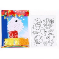 Набор для творчества: аппликация EVA крошкой и раскраска - наклейки &laquo;Морские обитатели&raquo;