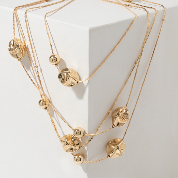 Бусы &laquo;Желание&raquo; безмятежность, цвет золото, 50см