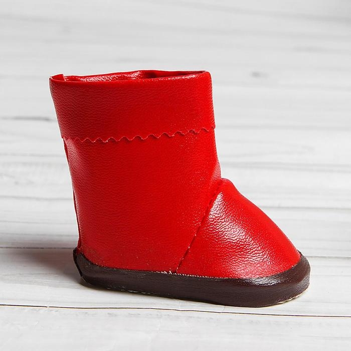 Сапоги с отворотами для куклы, длина подошвы: 7,5 см, цвет красный Сапоги с отворотами для куклы, длина подошвы: 7,5 см, цвет красный