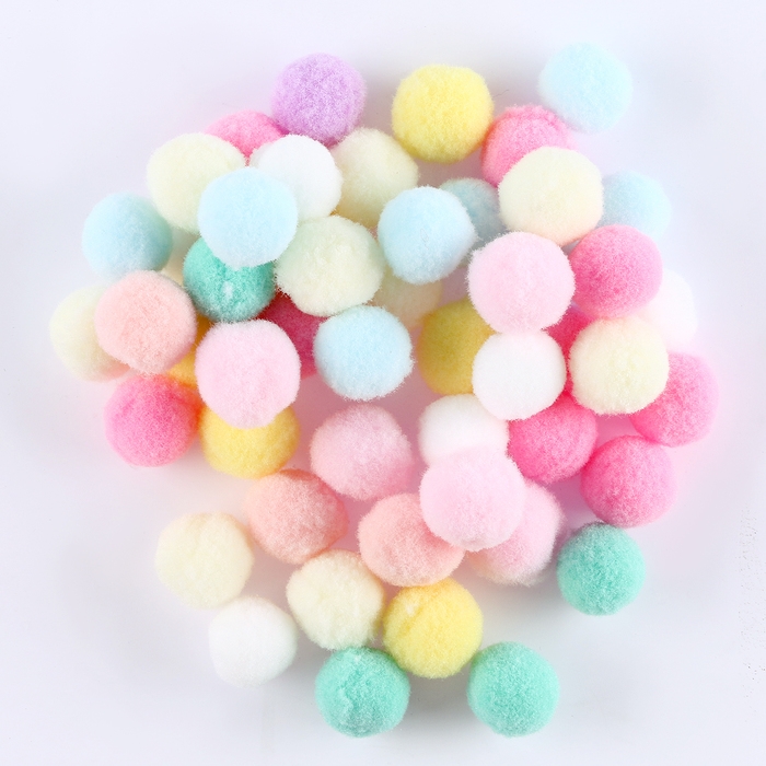 Текстильные детали для декора «Бомбошки», набор 50 шт., размер 1 шт. — 2 см, цвет МИКС Текстильные детали для декора «Бомбошки», набор 50 шт., размер 1 шт. — 2 см, цвет МИКС