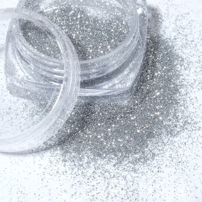 Блёстки для декора ногтей, светоотражающие, мелкие, цвет серебристый