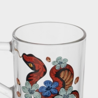 Кружка стеклянная чайная &laquo;Цветы и змеи&raquo;, 200 мл, МИКС