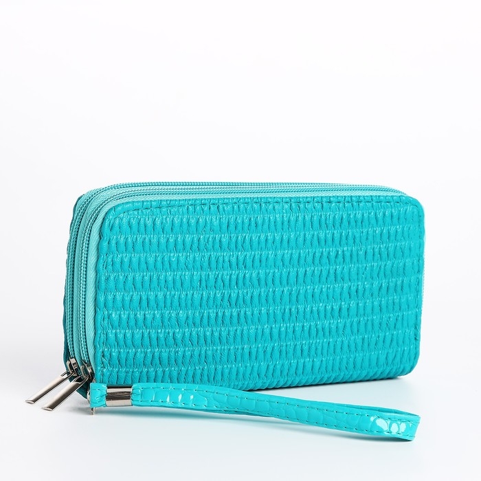 Кошелёк женский на молнии, цвет бирюзовый Кошелёк женский на молнии, цвет бирюзовый
