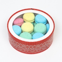 Новый год. Коробка подарочная новогодняя для макарун тубус с окном "Узор" 18 х 18 х 6 см. Новый год. Коробка подарочная новогодняя для макарун тубус с окном "Узор" 18 х 18 х 6 см.