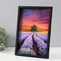 Ключница открытая "Лавандовое поле"  5 крючков,  23х32 см