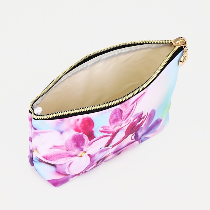 Косметичка на молнии, цвет белый/розовый/голубой Косметичка на молнии, цвет белый/розовый/голубой