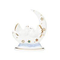 Сувенир керамика "Белые голуби с месяцем" с золотом, стразы 12 см