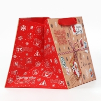 Пакет подарочный новогодний с широким дном «Сказочный подарок», 25 х 19 х 18 см Пакет подарочный новогодний с широким дном «Сказочный подарок», 25 х 19 х 18 см