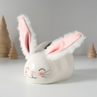 Копилка керамика "Румянный кролик с мягкими ушками" 8,8х13,2х7 см Копилка керамика "Румянный кролик с мягкими ушками" 8,8х13,2х7 см