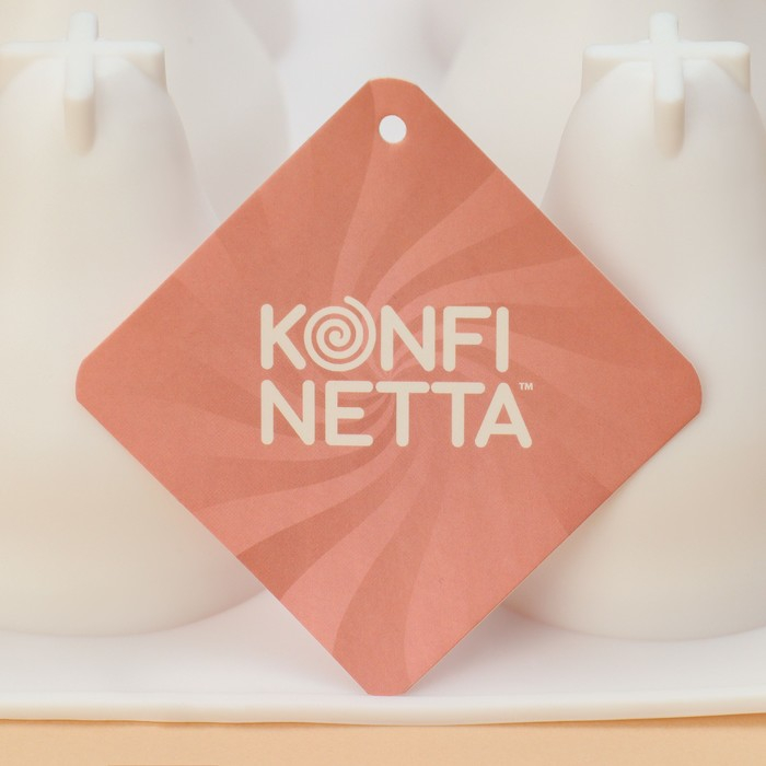 Форма для муссовых десертов и выпечки Доляна «Груша», силикон, 29,3×17,2×6,5 см, 8 ячеек (d=5,5 см), цвет белый Форма для муссовых десертов и выпечки Доляна «Груша», силикон, 29,3×17,2×6,5 см, 8 ячеек (d=5,5 см), цвет белый