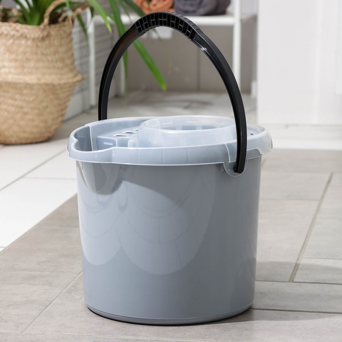 Ведро с отжимом МОП Etna, 9 л, 29×28×23.5 см, цвет серый Ведро с отжимом МОП Etna, 9 л, 29×28×23.5 см, цвет серый