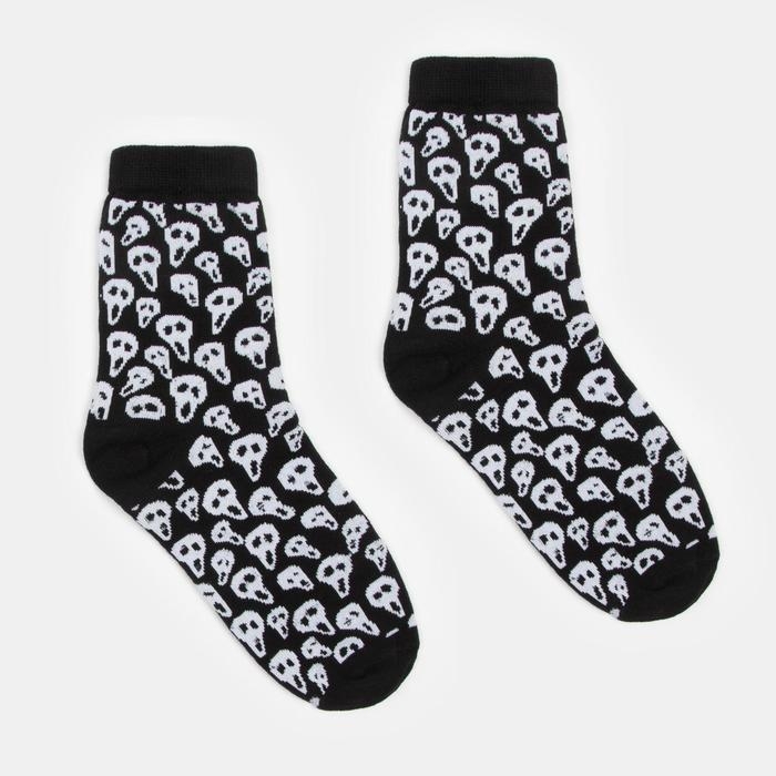 Носки MINAKU &laquo;Крик&raquo;, цвет чёрный, размер 40-41 (27 см)